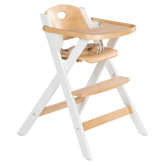 Klapphochstuhl 'Fold Up Smart' - platzsparend & klappbar, Baby- & Kinderhochstuhl, Holz natur/weiß – Freisteller (1/6)