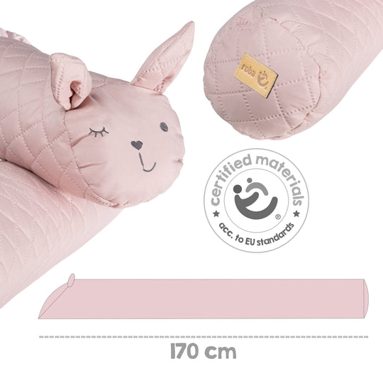 Bettschlange 'roba Style', Baby-Bettumrandung mit Hasengesicht 'Lily', rosa, 170 cm – Infografik (3/5)