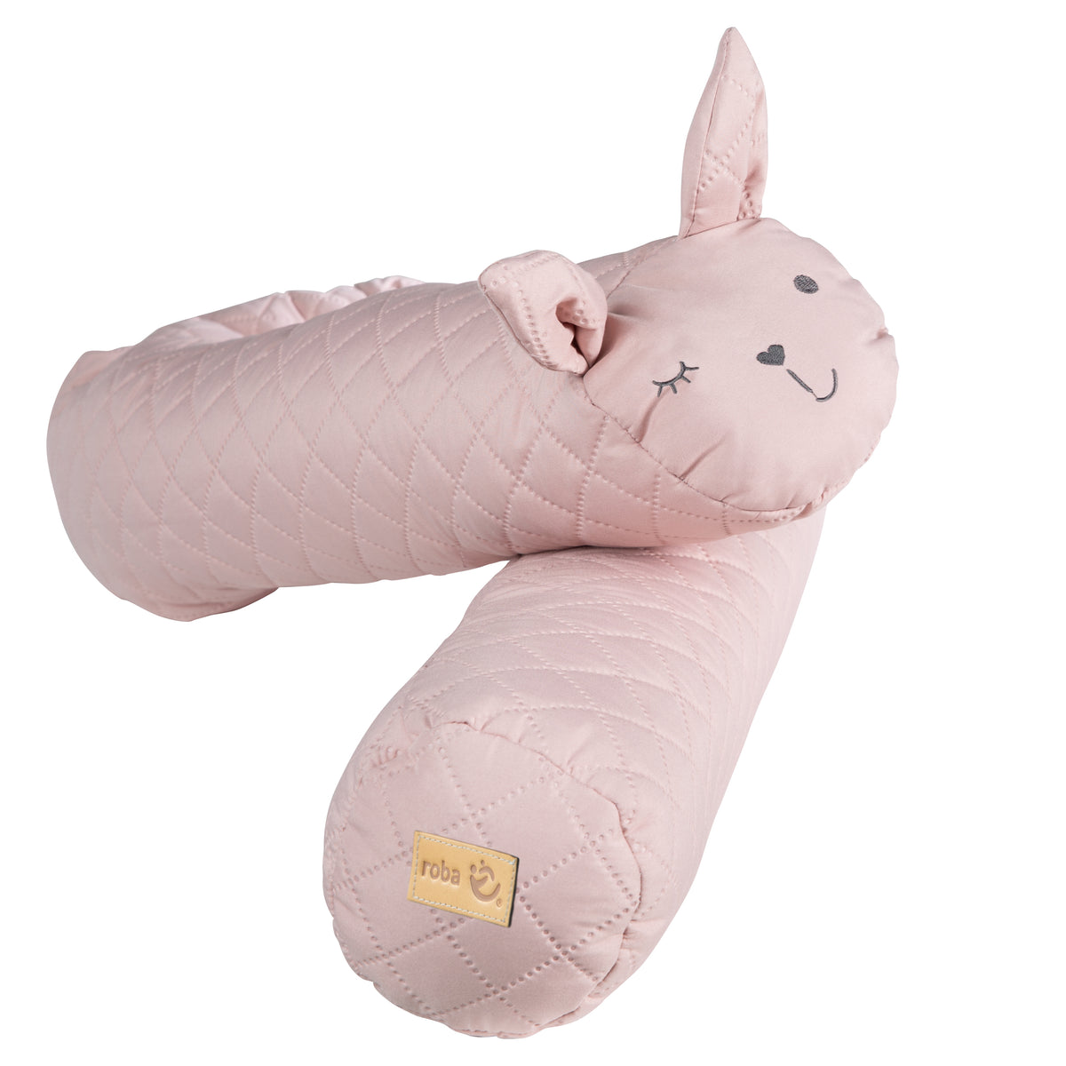 Bed Bumper (Draught Excluder) 'roba Style', Baby Cot Bumper with Bunny Face 'Lily', Pink, 170 cm – Cutout (1/5)