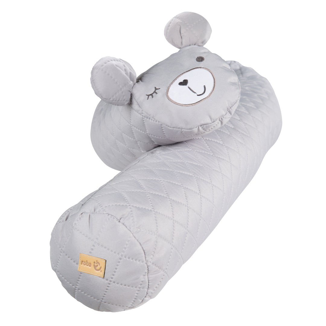 Bettschlange 'roba Style', Baby-Bettumrandung mit Bärengesicht 'Sammy', grau, 170 cm – Freisteller (1/5)