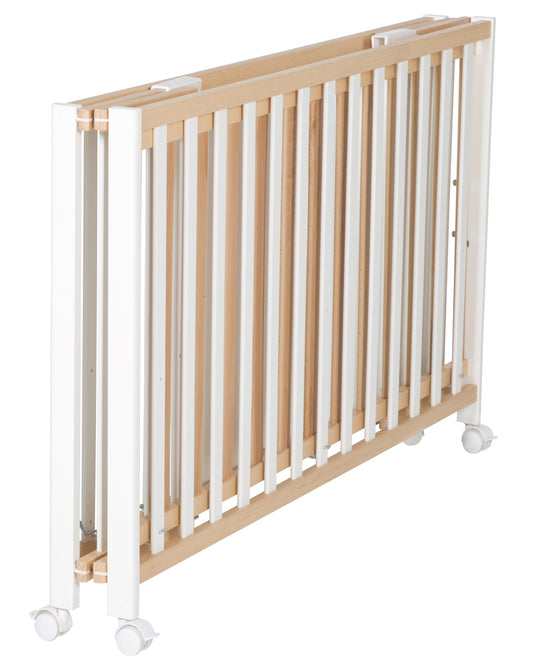 Folding Bed 'Fold Up', 60 x 120 cm, Organic Beech/White, 2-Way Height-Adjustable, incl. Castors – Product Image (6/10)