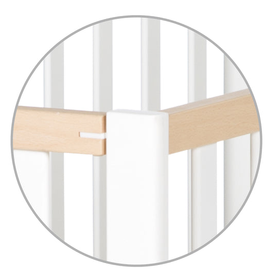 Folding Bed 'Fold Up', 60 x 120 cm, Organic Beech/White, 2-Way Height-Adjustable, incl. Castors – Product Image (7/10)