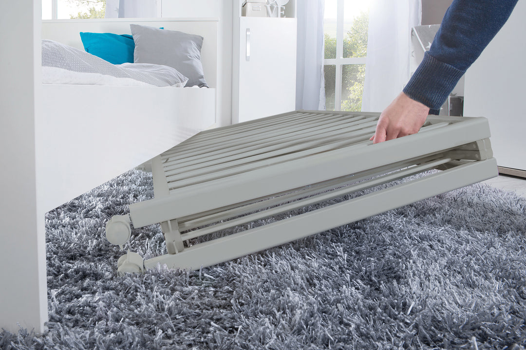 Folding Bed 'Fold Up', 60 x 120 cm, Wood Taupe, 2-Way Height-Adjustable, incl. Castors – Special Image (16/17)