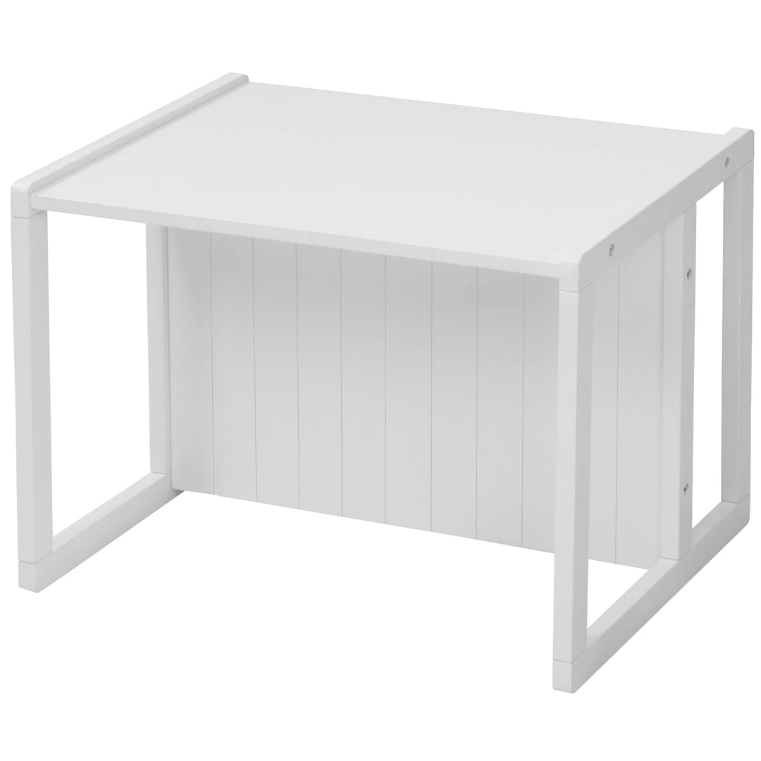 Seating Bench in Country-House Style - 2 Seat Heights or Usable as a Children's Table - White – Cutout (13/16)