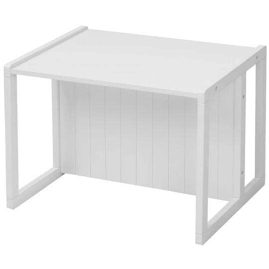 Seating Bench in Country-House Style - 2 Seat Heights or Usable as a Children's Table - White – Cutout (13/16)