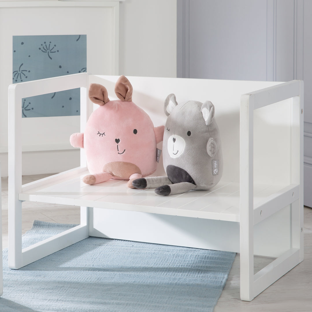 Seating Bench in Country-House Style - 2 Seat Heights or Usable as a Children's Table - White – Lifestyle Image (7/16)