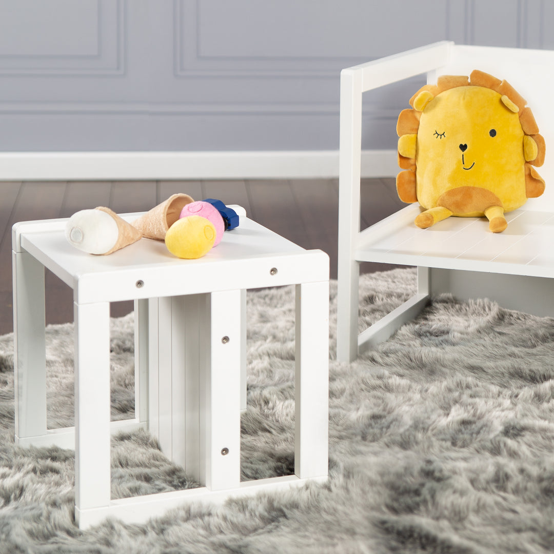 Seating Bench in Country-House Style - 2 Seat Heights or Usable as a Children's Table - White – Lifestyle Image (10/16)