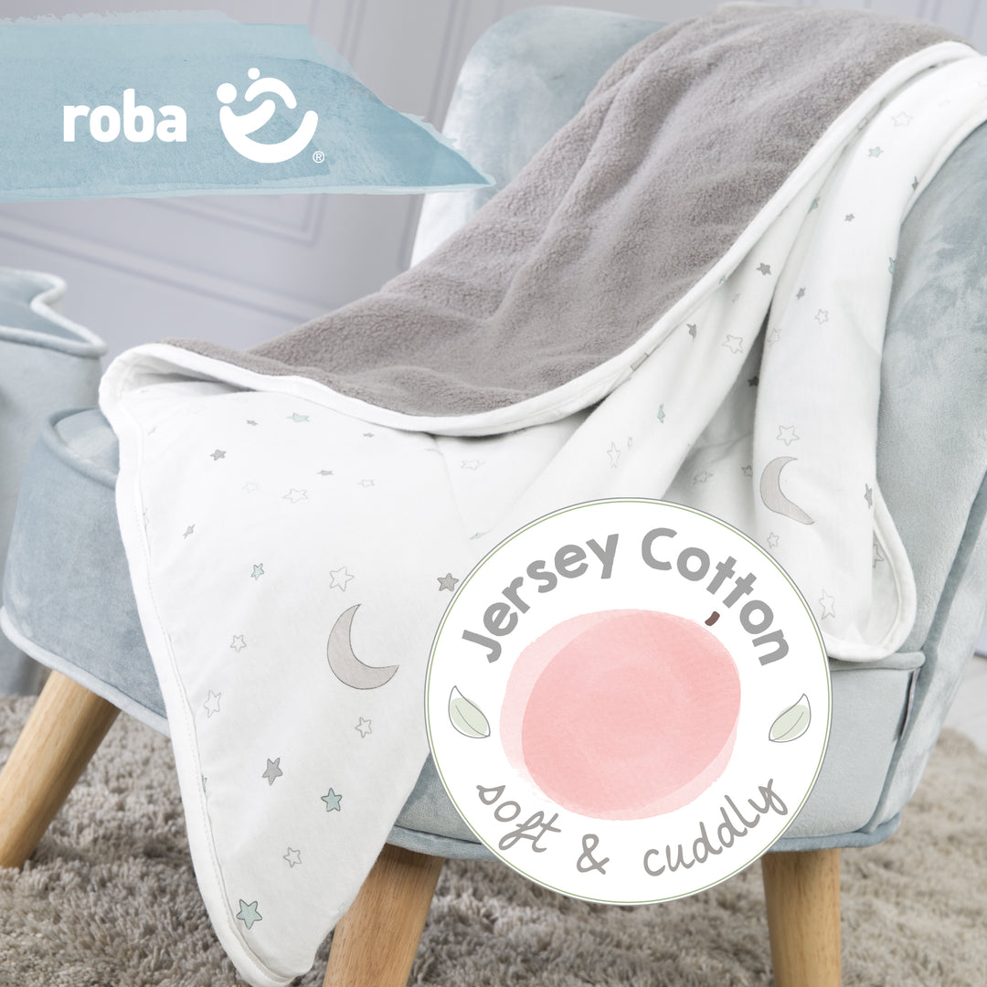 Manta para bebé 'Sternenzauber', manta de jersey de 100 % algodón, 80 x 80 cm – Infografía (6/6)