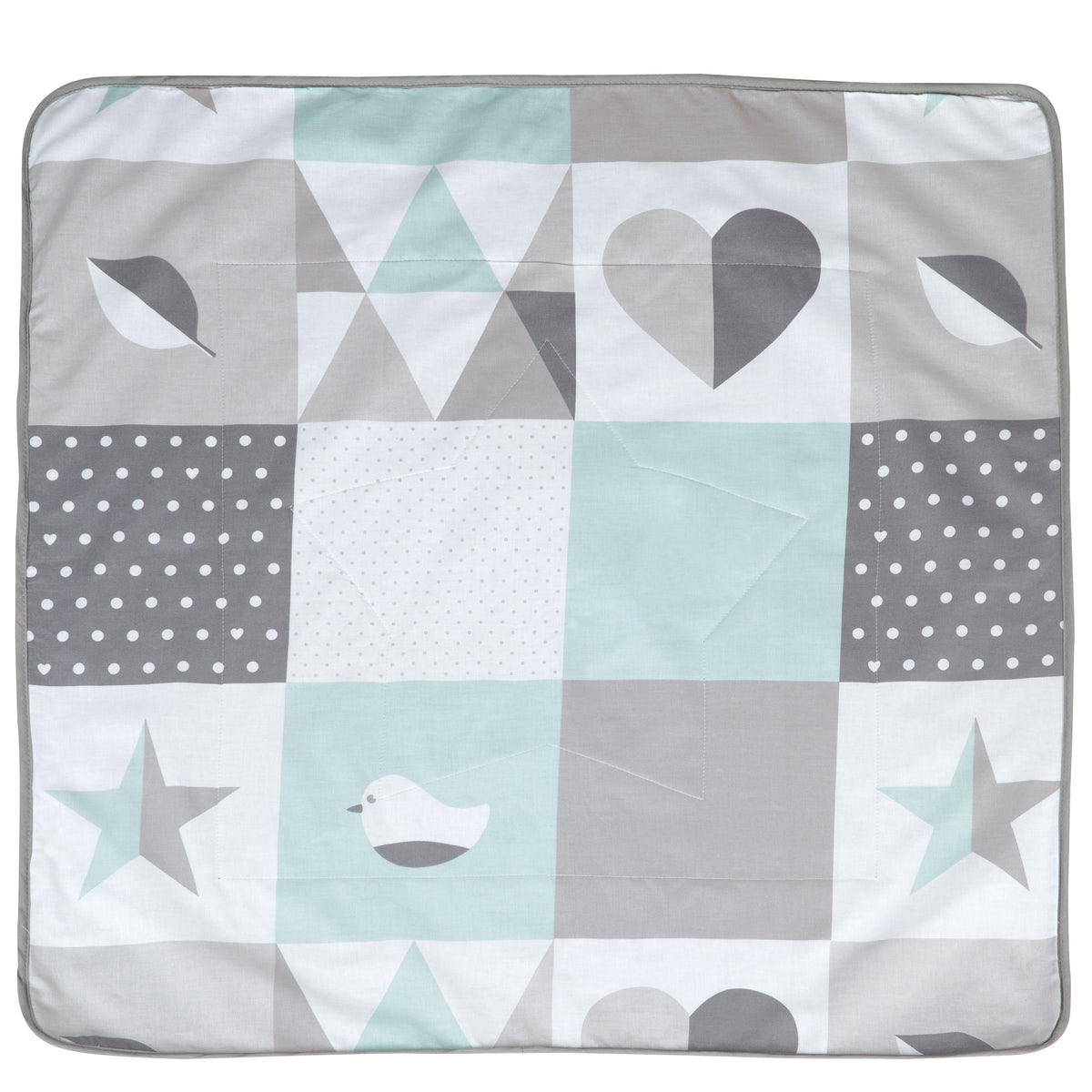 Baby Blanket 'Happy Patch', 2 -Sided: 1x Super Soft, Warm & Fluffy, 1x 100 % Cotton – Product Image (1/2)