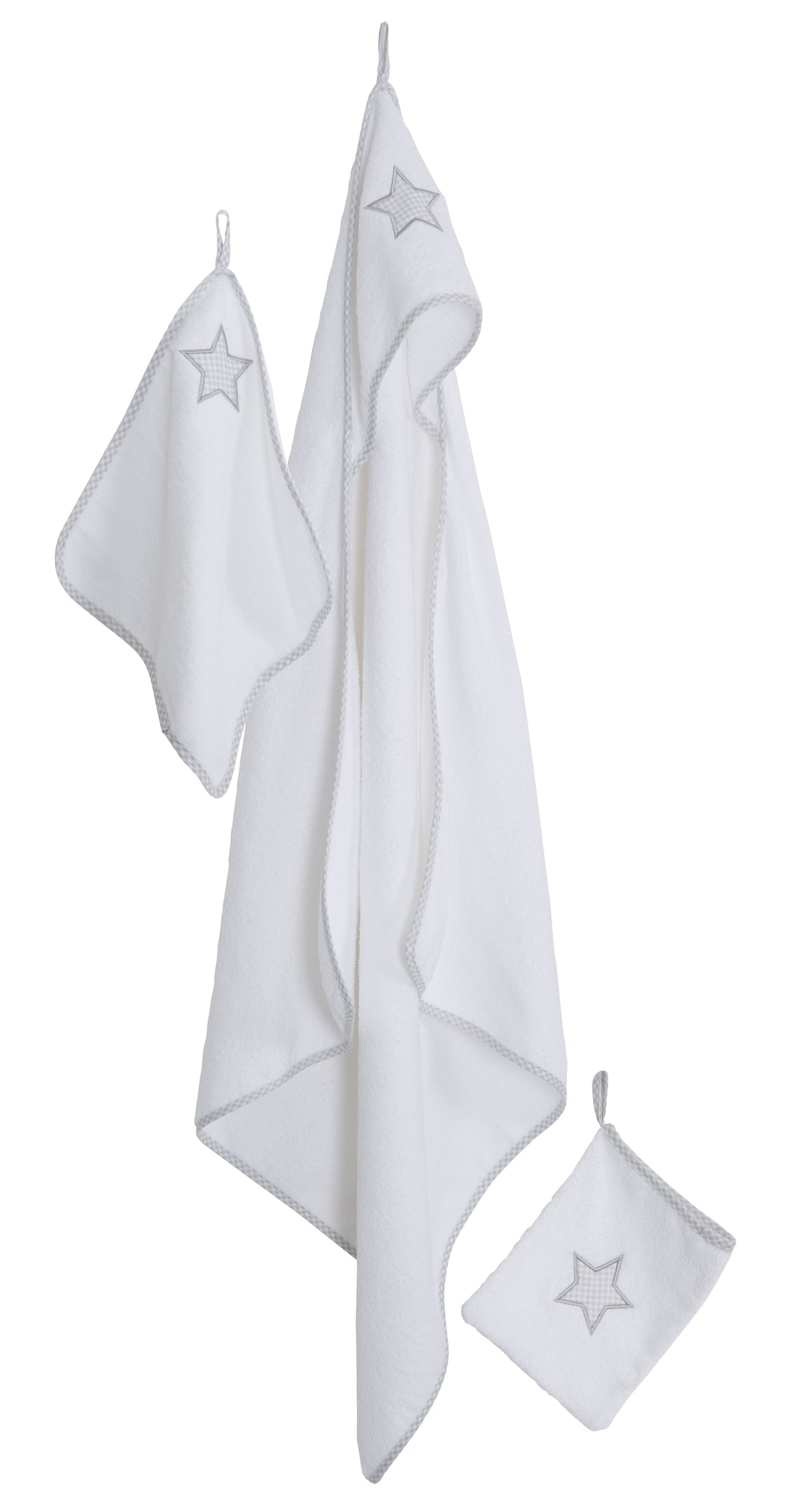 Handtuch Set 'Little Stars', 3-tlg, Frottee, Kapuzenhandtuch, Handtuch 30 x 30 cm, Waschlappen – Produktbild (1/3)