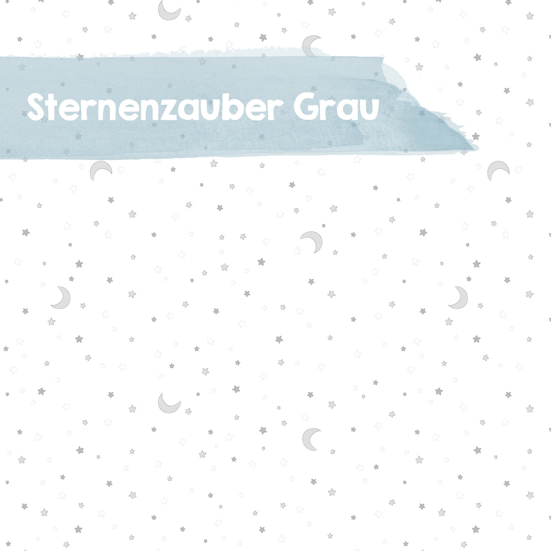 Spieluhr 'Sternenzauber grau', Einschlafhilfe, Textil-Stern waschbar, Babyzimmer Deko grau/weiß – Infografik (11/11)