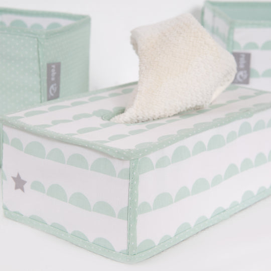 Set organizer per la cura 'Happy Cloud', 3pezzi, 2 scatole per pannolini & accessori, 1 scatola per salviette, menta – Foto di dettaglio (5/8)