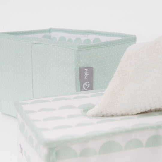 Set organizer per la cura 'Happy Cloud', 3pezzi, 2 scatole per pannolini & accessori, 1 scatola per salviette, menta – Foto di dettaglio (6/8)