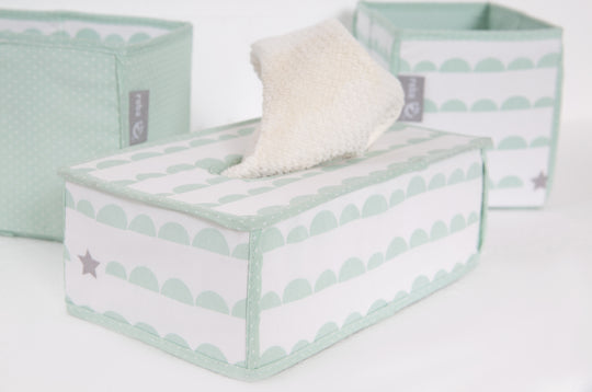 Set organizer per la cura 'Happy Cloud', 3pezzi, 2 scatole per pannolini & accessori, 1 scatola per salviette, menta – Foto speciale (7/8)
