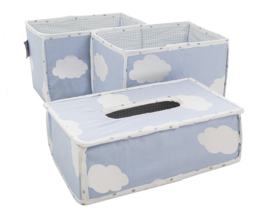 Set organizer per la cura 'Piccola Nuvola blu', 3pezzi, 2 scatole per pannolini & accessori, 1 scatola per salviette – Foto del prodotto (2/3)