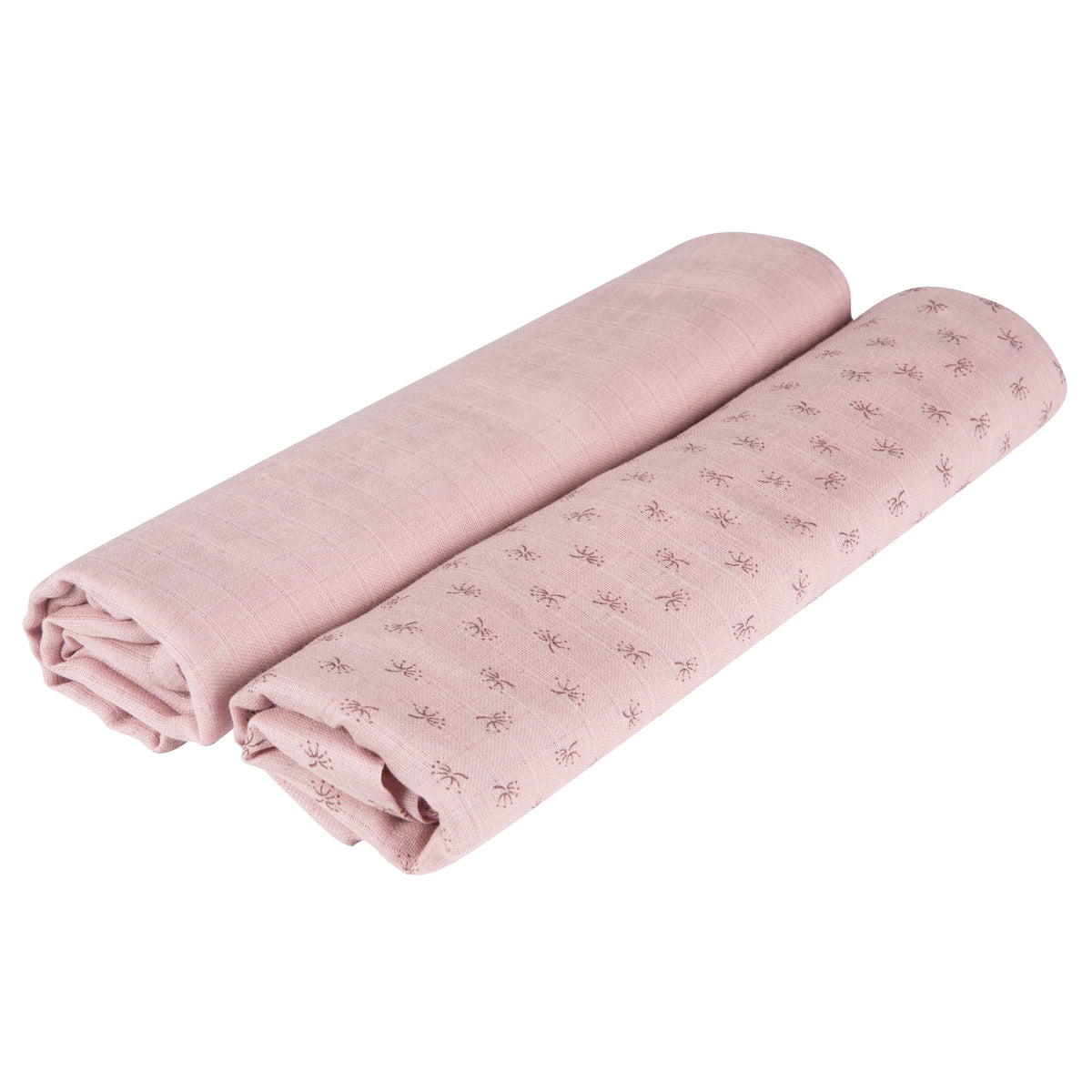 Organic 2er Set Puck- & Stilltuch 'Lil Planet' rosa/mauve, Bio-Baumwolle, GOTS, 120 x 120 cm – Freisteller (1/9)