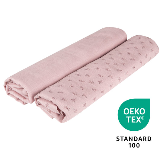 Organic 2er Set Puck- & Stilltuch 'Lil Planet' rosa/mauve, Bio-Baumwolle, GOTS, 120 x 120 cm – Infografik (8/9)