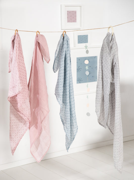 Organic 2er Set Puck- & Stilltuch 'Lil Planet' rosa/mauve, Bio-Baumwolle, GOTS, 120 x 120 cm – Sonderbild (9/9)