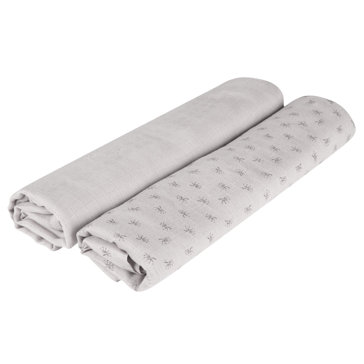 Organic 2er Set Puck- & Stilltuch 'Lil Planet' silbergrau, Bio-Baumwolle, GOTS, 120 x 120 cm – Freisteller (1/9)