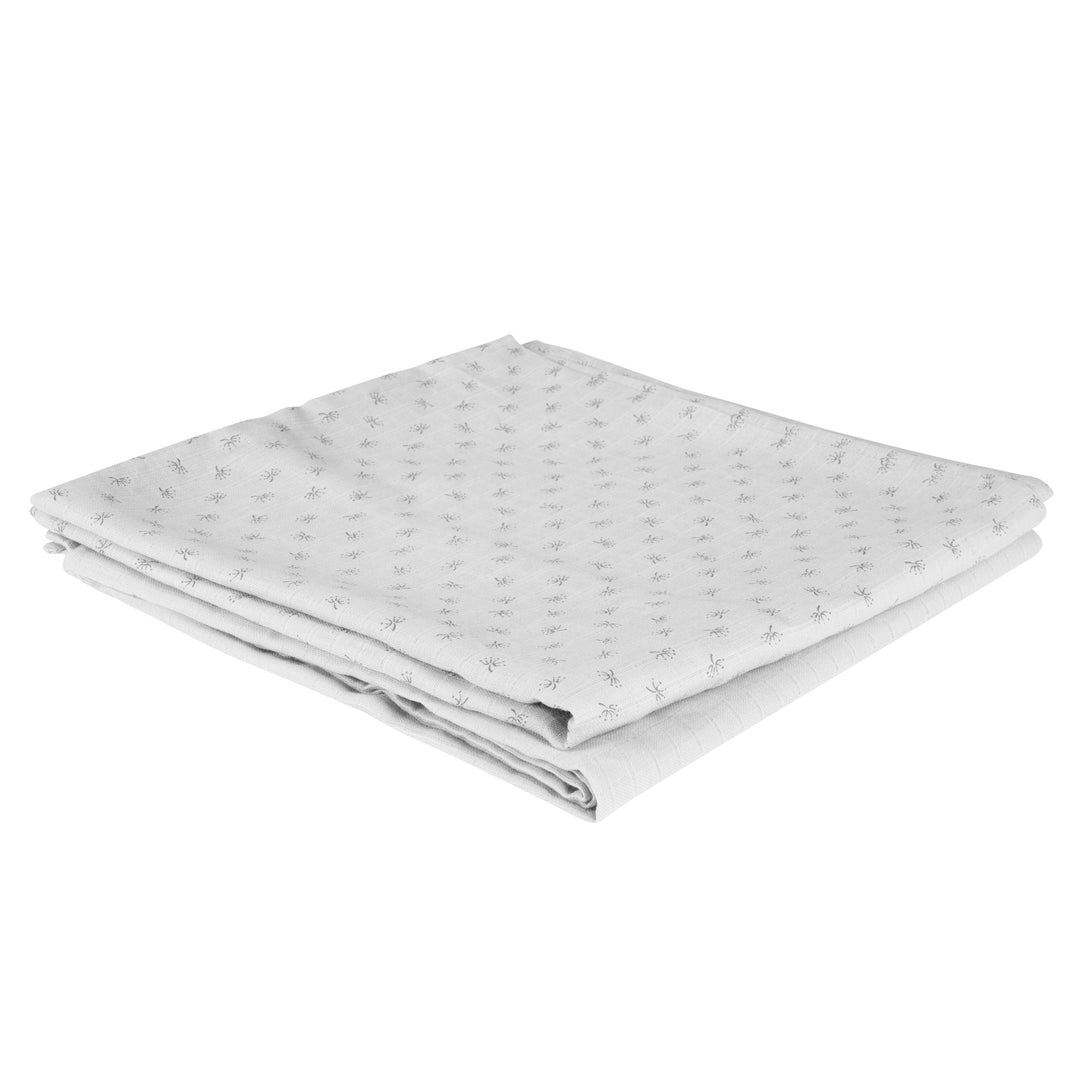 Organic 2er Set Puck- & Stilltuch 'Lil Planet' silbergrau, Bio-Baumwolle, GOTS, 120 x 120 cm – Freisteller (3/9)