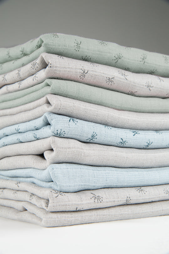Organic 2er Set Swaddle & Nursing Cloth 'Lil Planet' Frosty Green, Organic Cotton, GOTS, 120 x 120 cm – Special Image (9/9)
