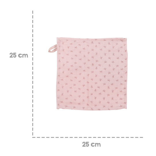 Organic 5er Set Waschlappen 'Lil Planet' rosa / mauve, Musselin, Bio-Baumwolle, GOTS, 25x25cm – Infografik (6/7)