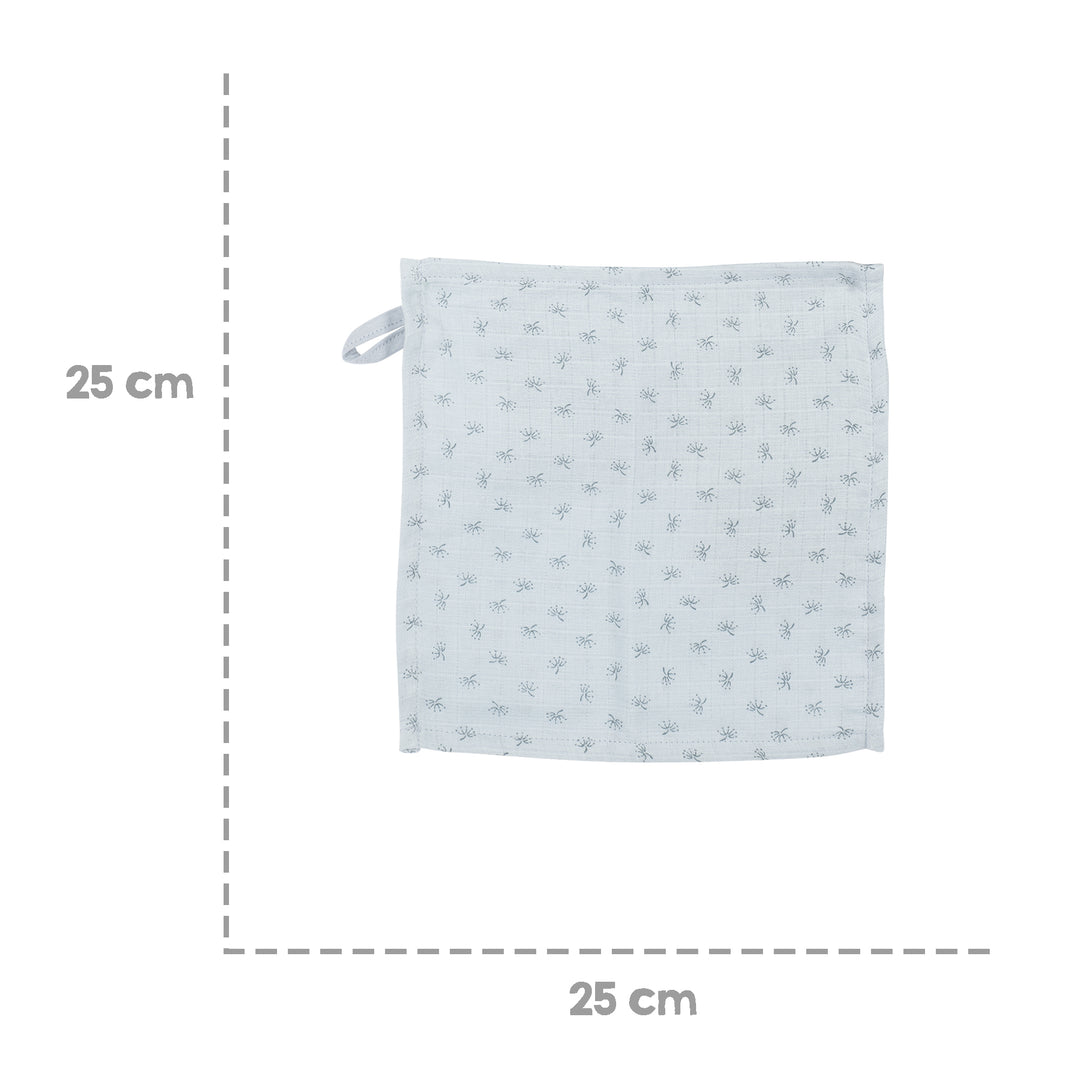 Organic 5er Set Waschlappen 'Lil Planet' hellblau/sky, Musselin, Bio-Baumwolle, GOTS, 25 x 25 cm – Infografik (6/7)