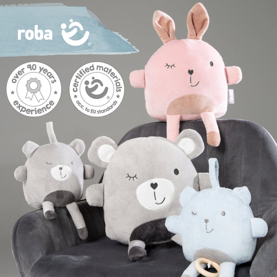 Kuschelkissen 'Lil Cuties', Kuscheltier 'Sammy' mit Freundschaftskarte, silbergrau – Milieubild (6/12)