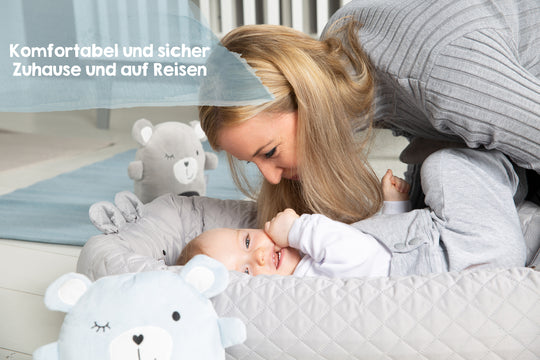 Babylounge 'roba Style' - Kuschelnest mit Bären-Gesicht 'Sammy' - Reisebett & Wickelauflage - Grau – Produktbild (3/7)