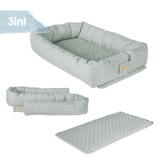 Babylounge 3 in 1 'roba Style' frosty green - Reisebett, Bettschlange oder Wickelauflage – Infografik (6/7)