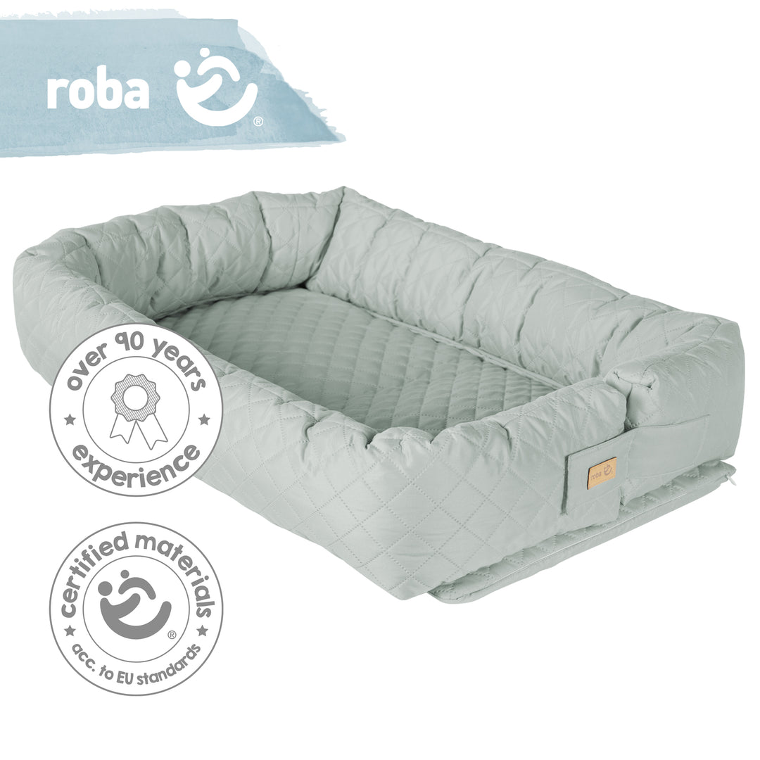 Babylounge 3 in 1 'roba Style' frosty green - Reisebett, Bettschlange oder Wickelauflage – Infografik (7/7)