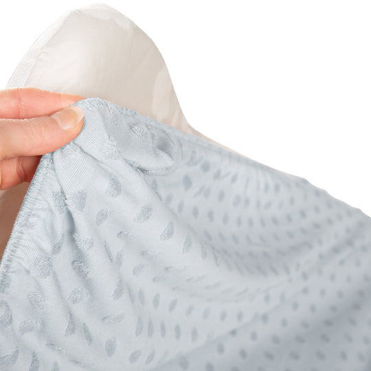 Organic Fitted Cover for Changing Pads 'Lil Planet' Made of Organic Jersey - GOTS - 85 x 75 cm - Light Blue – Detail Image (7/16)