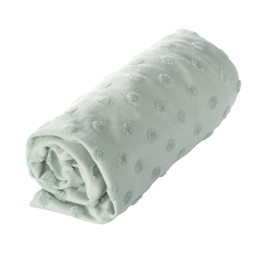 Organic Fitted Cover for Changing Pads 'Lil Planet' Made of Organic Jersey - GOTS - 85 x 75 cm - Frosty Green – Cutout (3/16)
