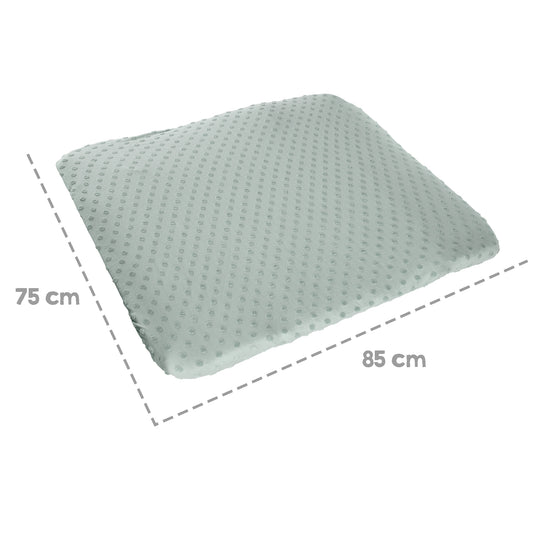 Organic Fitted Cover for Changing Pads 'Lil Planet' Made of Organic Jersey - GOTS - 85 x 75 cm - Frosty Green – Infographic (16/16)