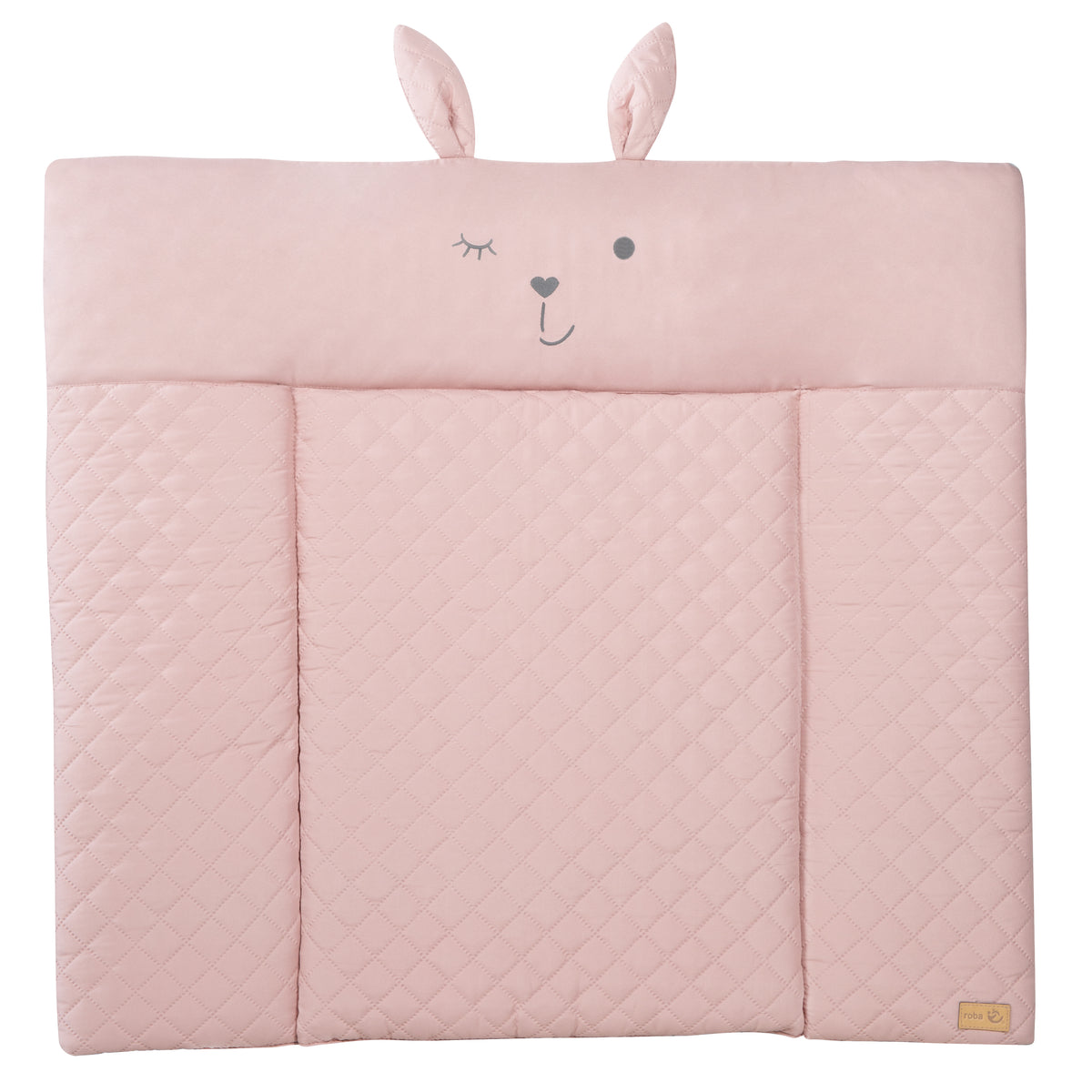 Changing Pad Soft 'roba Style' Pink, 85 x 75 cm, Wipeable, with Bunny Face 'Lily' – Cutout (1/7)