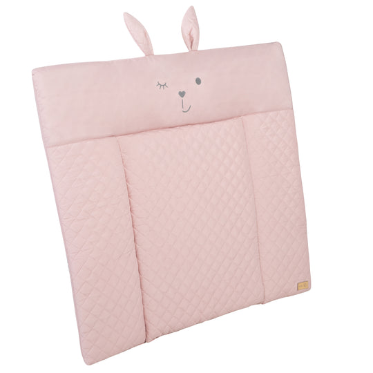 Wickelauflage soft 'roba Style' rosa, 85 x 75 cm, abwischbar, mit Hasengesicht 'Lily' – Produktbild (7/7)