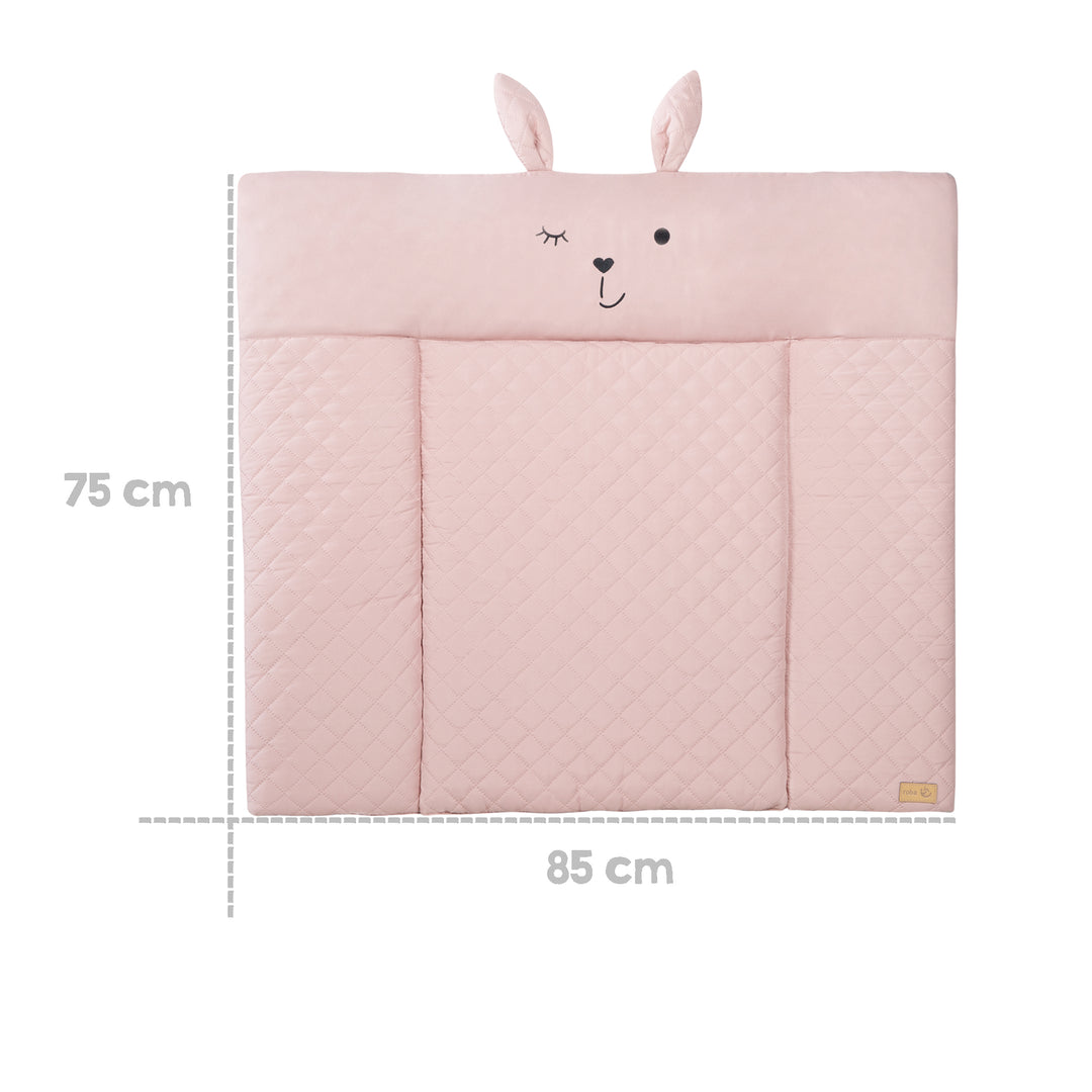 Wickelauflage soft 'roba Style' rosa, 85 x 75 cm, abwischbar, mit Hasengesicht 'Lily' – Infografik (4/7)