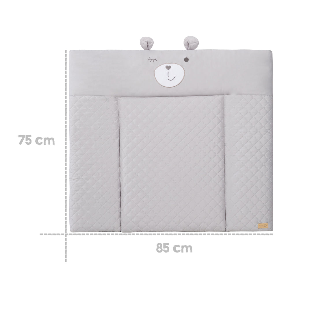 Wickelauflage soft 'roba Style' grau, 85 x 75 cm, abwischbar, mit Bärengesicht 'Sammy' – Infografik (4/7)