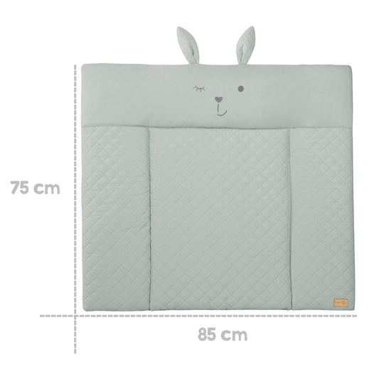 Wickelauflage soft 'roba Style' 85x75 cm, abwischbar, in frosty green, mit Hasengesicht „Lily“ – Infografik (4/8)