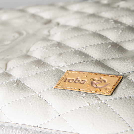 Wickelauflage 'Luxe' 85x75, abwischbares PU-Leder, Design 'Greyish gesteppt' – Detailbild (2/4)