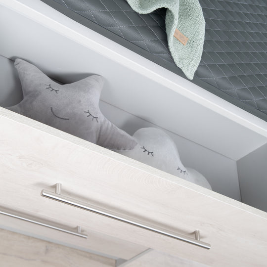 Matelas à langer 'Luxe' 85x75, essuyable similicuir PU, design 'Graphite matelassé' – Photo de détail (6/7)