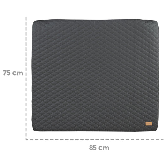 Matelas à langer 'Luxe' 85x75, essuyable similicuir PU, design 'Graphite matelassé' – Infographie (5/7)