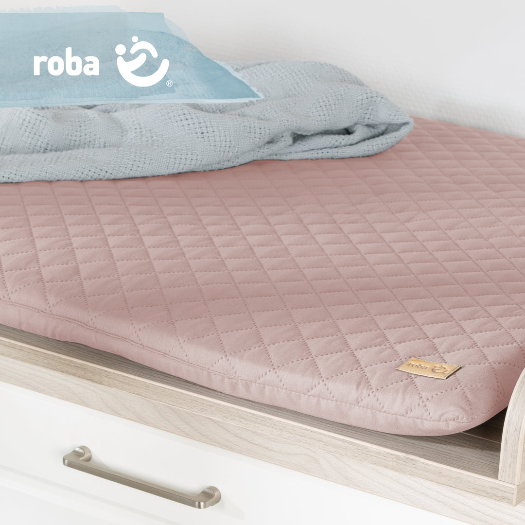 Changing Pad Soft 'roba Style', 85 x 75 cm, Wipeable, Pink/Mauve – Lifestyle Image (6/7)