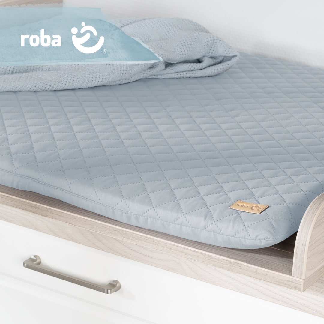 Wickelauflage soft 'roba Style', 85 x 75 cm, abwischbar, hellblau/sky – Milieubild (4/7)