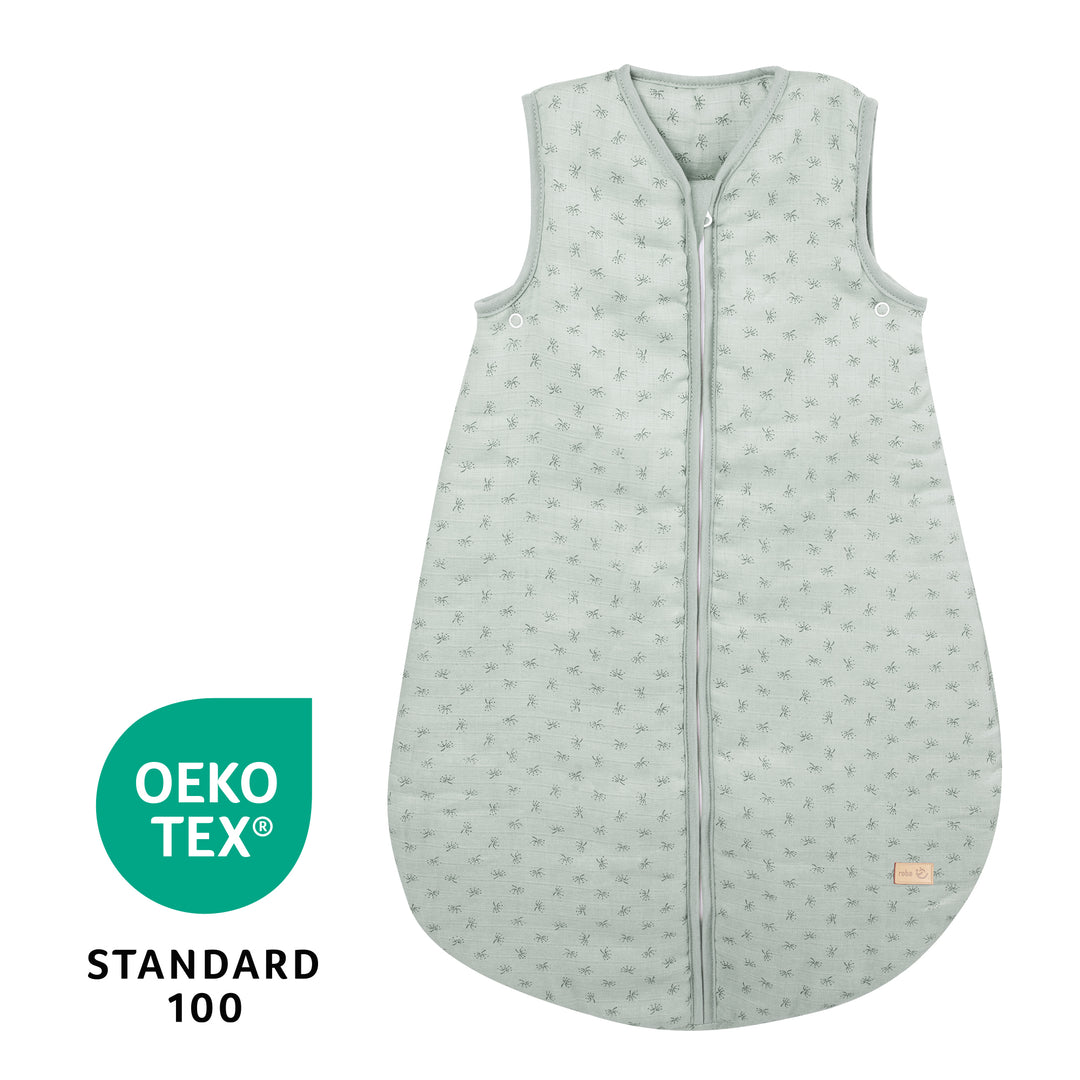 Organic Schlafsack 'Lil Planet' frosty green, 70 - 110 cm, aus Bio-Musselin (GOTS) – Infografik (6/7)