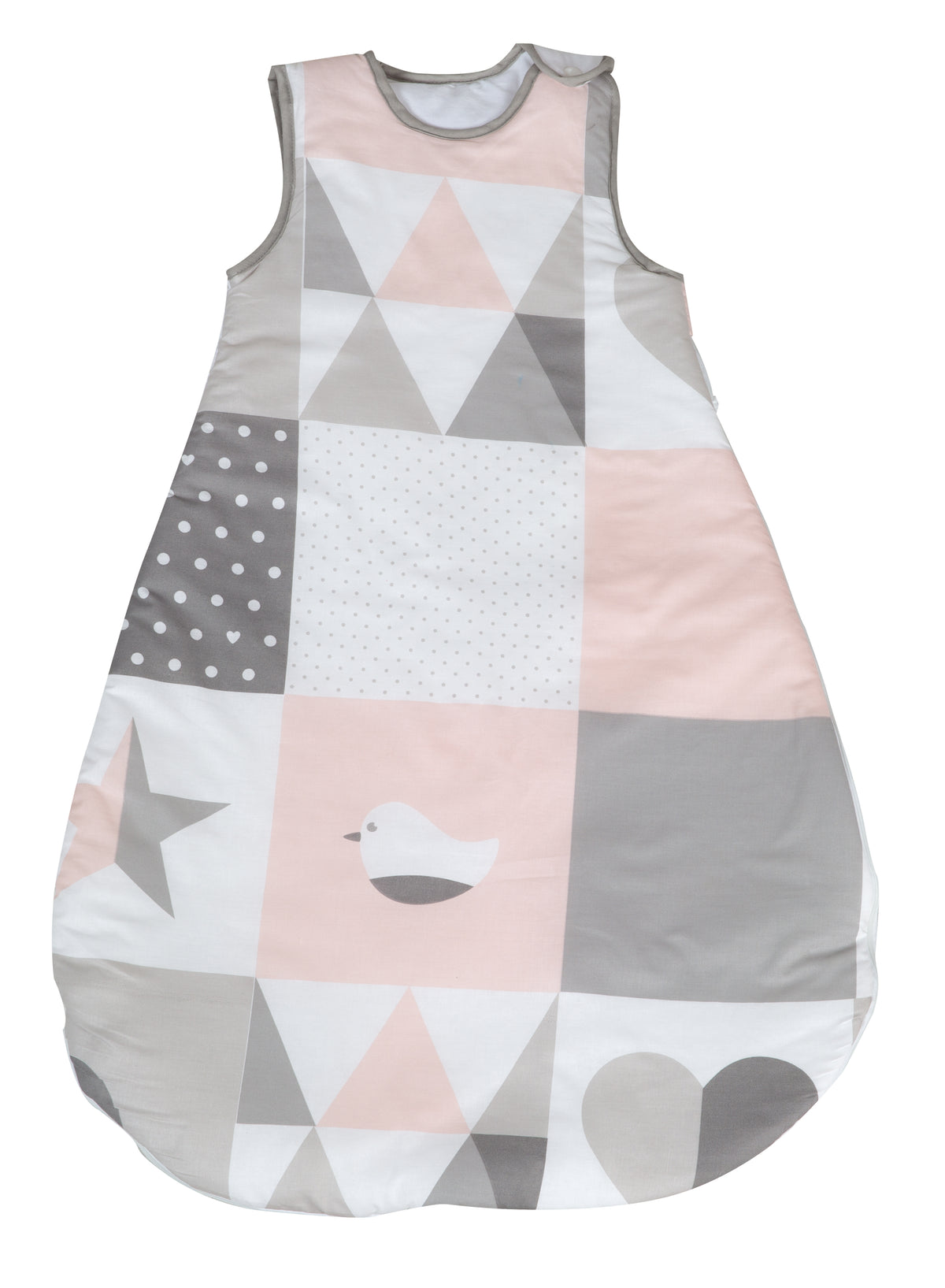 Sleeping Bag 'Happy Patch pink', 90 cm, All-Season, Made of Atmungsaktiver Cotton, Unisex – Cutout (1/1)