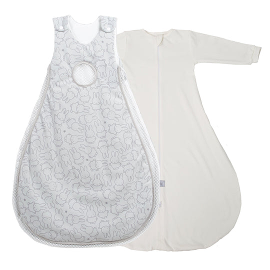 Safe asleep®' saco de dormir air PLUS - Diseño 'miffy®' incl. saco portabebé - Gris claro / blanco – Foto del producto (5/5)