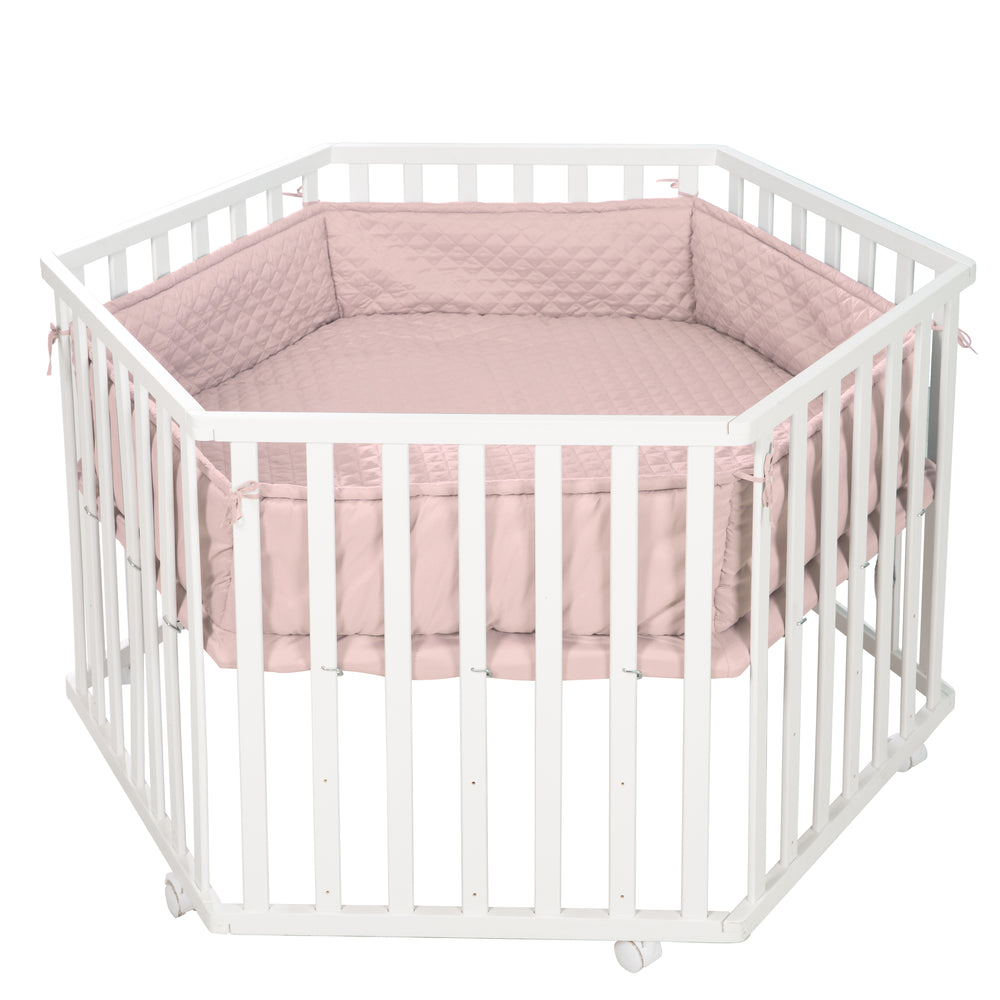 Playpen Mat 'roba Style', for 6-Sided Playpen, Safe Side Padding, Pink/Mauve – Cutout (2/4)