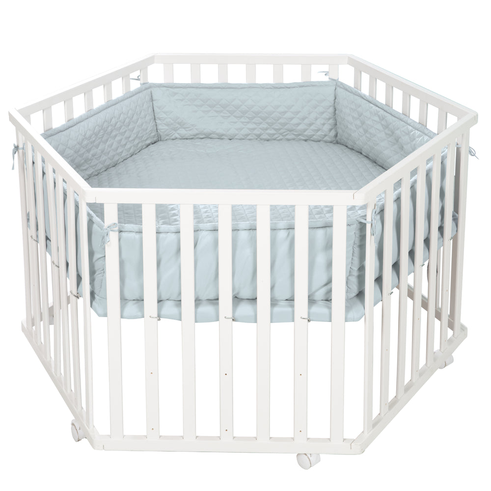 Playpen Mat 'roba Style', for 6-Sided Playpen, Safe Side Padding, Light Blue/Sky – Cutout (2/4)