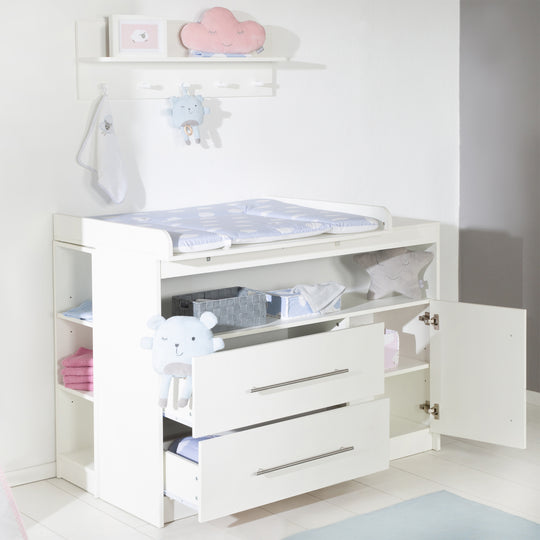 Kinderzimmerset 'Maren' 3-teilig - Bett 70x140 + Wickelkommode schmal + Kleiderschrank 3-türig – Detailbild (10/16)